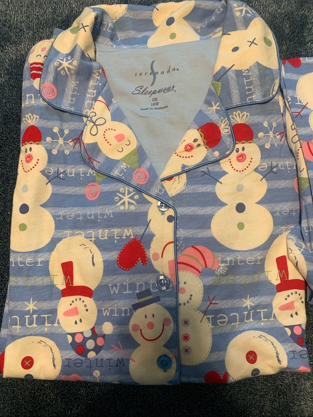 ❄️☃️Snowman Button-Front Pajamas☃️❄️